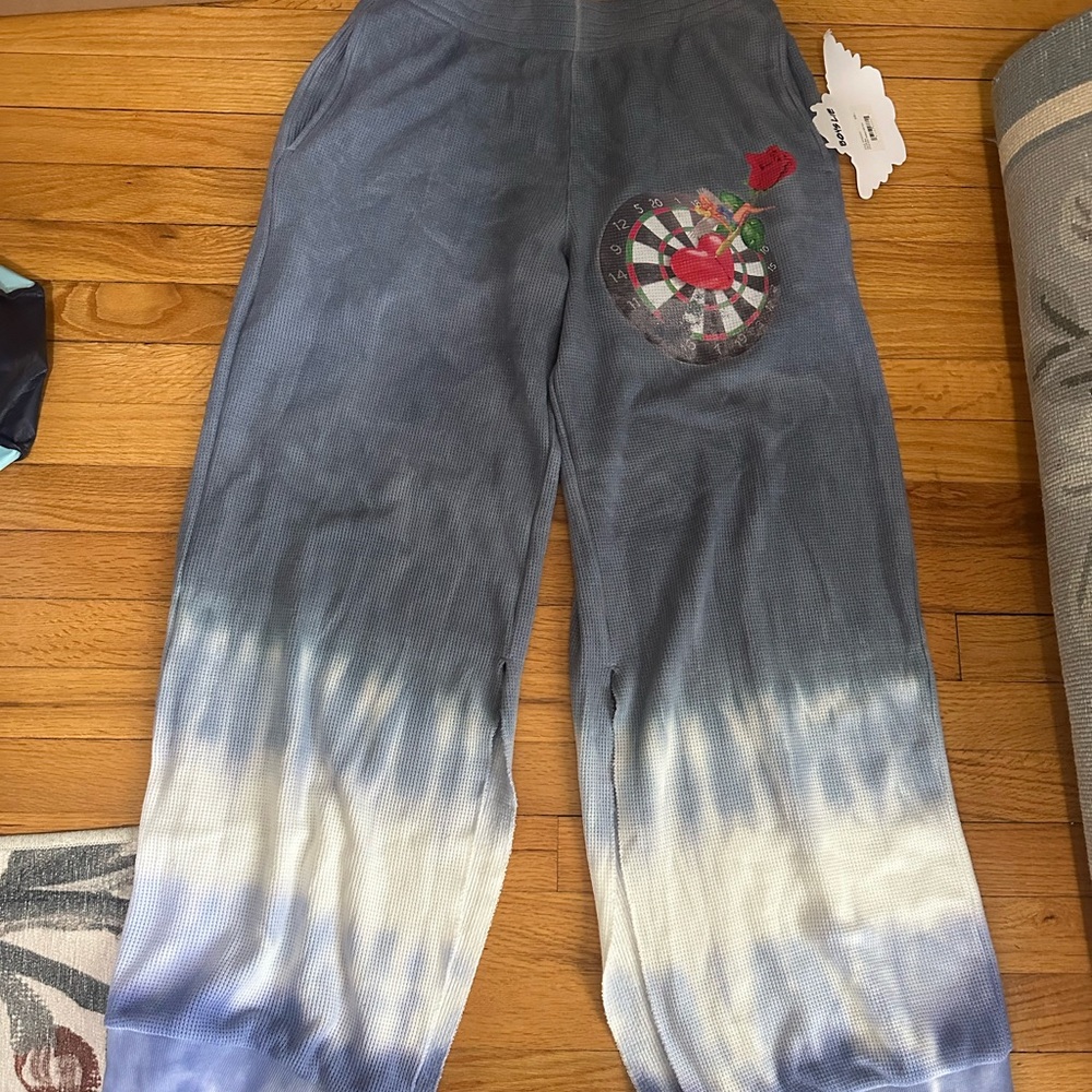 Boys Lie Bullseye Blue and White Joggers with Dartboard Design. NEW WITH TAGS